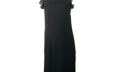 Chanel Boutique Black Silk Slip Dress Size 38