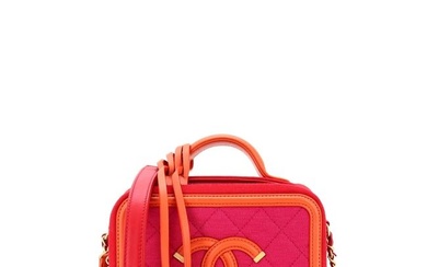 Chanel Filigree Vanity Case Quilted
