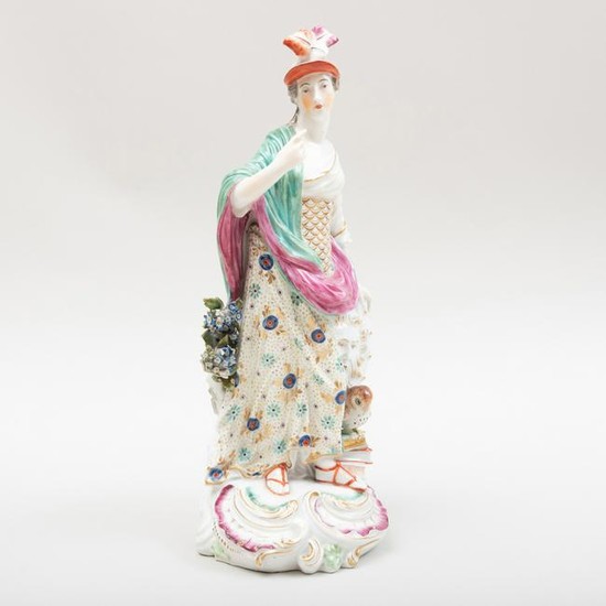 Chelsea Porcelain Figure of Minerva with Owl
