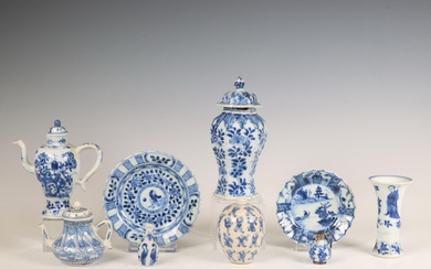 China, a small collection of blue and white porcelain, 18th-19th century