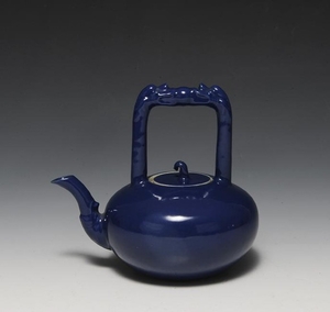 Chinese Blue Glazed Teapot, Qianlong Mark