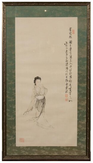Chinese Painting of Court Lady by Xu Cao
