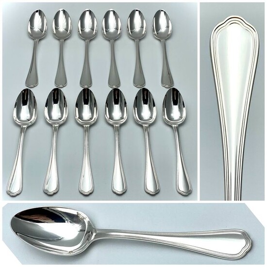 Christofle Spatours - Coffee / Tea spoons set (12) - Silverplate