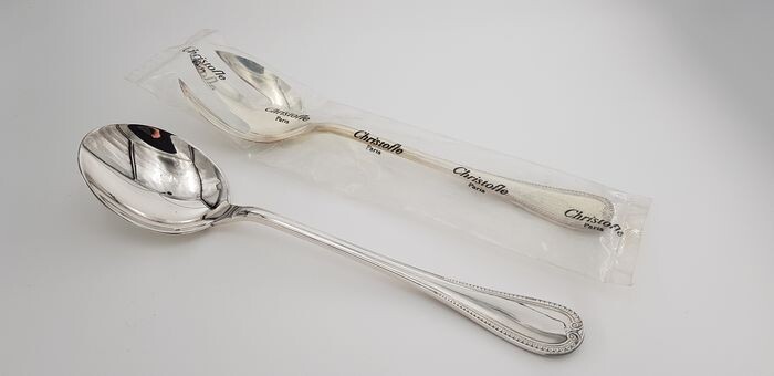 Christofle model Malmaison - Silver plated salad place setting - new condition - Silverplate