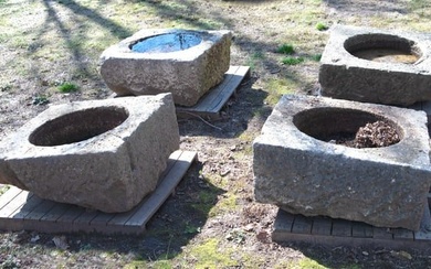 Circle in Square Stone Trough - 18th Century