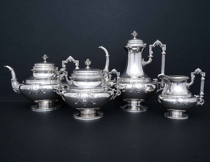 Coffee and tea service (4) - .950 silver - Flamand & Fils (active 1880 - 1891) - France - Late 19th century