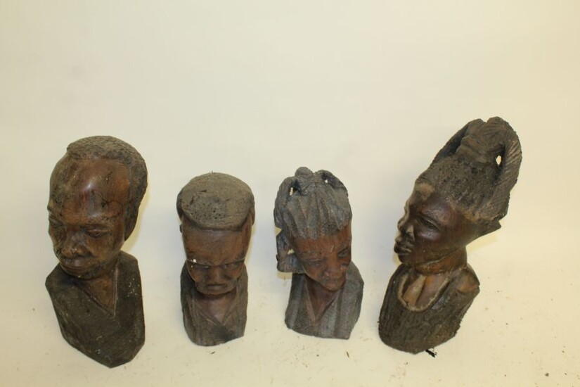 Collection of African tribal busts, male and female (qty)