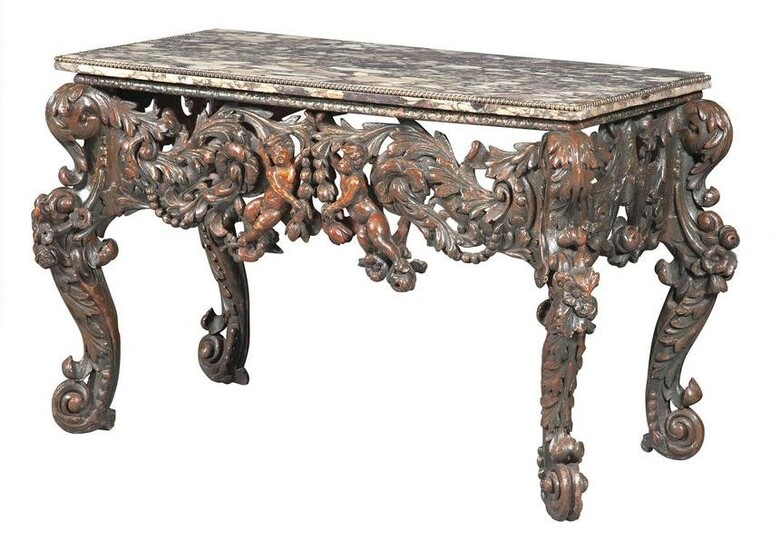 Continental Baroque Painted Console