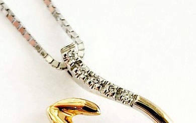 D&D - Necklace with pendant Rose gold, White gold Diamond - Diamond