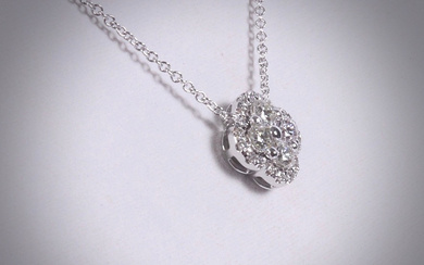 DIAMOND NECKLACE, total approx. 0,44ct, white gold 18K.
