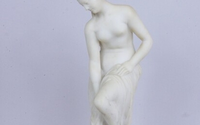 D'après ALLEGRAIN : Vénus au bain ou Baigneuse Sculpture en marbre blanc. (Manque à la...