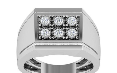 Diamond 1/4 Ct.Tw. Mens Fashion Ring in 10K White Gold