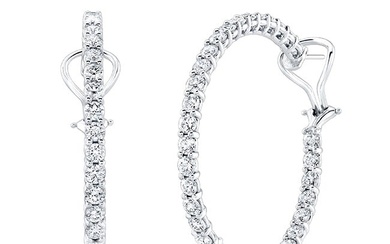 Diamond Hoop Earrings In 18k White Gold (7 1/2 Ct. Tw.)