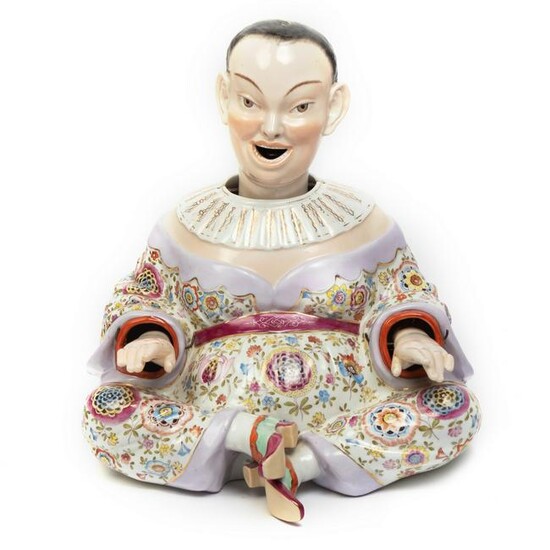 Dresden Porcelain LRG Chinese Nodder Buddha Figure