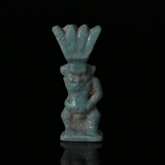 EGYPTIAN FAIENCE BES AMULET