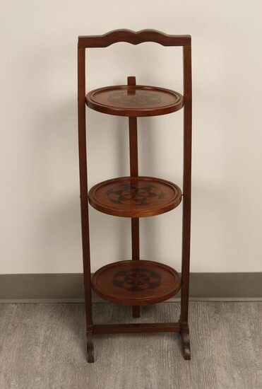 ENGLISH ROUND THREE TIER SIDE TABLE MUFFIN STAND