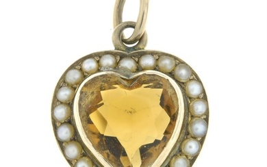 Early 20th century gold gem pendant