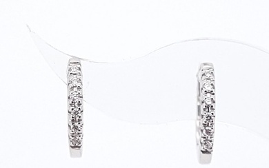 Earrings - 18 kt. White gold - 0.05 tw. Diamond (Natural)