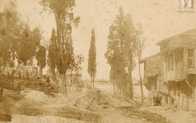 Ernest DE CARANZA (1837-1863) Turquie, Yalis, Bosphore, paysage enneigé, 1854...