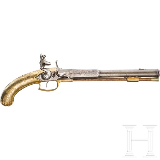 Ernst Ludwig Landgrave of Hesse-Darmstadt (1667 - 1739) - an all-metal flintlock pistol, Wittemann, Gießen, circa 1720