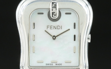 Fendi Orologi Stainless Steel Quartz Wristwatch with Mother of Pearl Dial