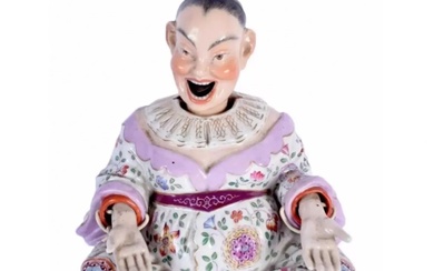 Figurine en porcelaine Dummy chinois, avec elements mobiles des bras et de la tête. Represente...