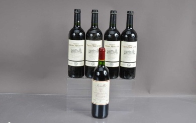 Four bottles of red Bordeaux Château Trois Moulins Haut-Médoc 2014