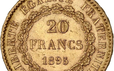 France - 20 Francs 1895-A Génie - Gold