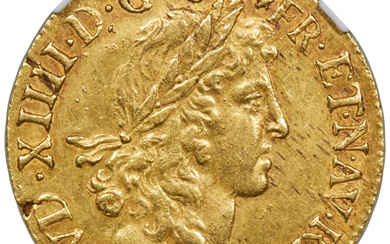 France: , Louis XIV gold Louis d'Or 1668-D AU58 NGC,...