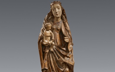 Franconia late 15th century - A carved wood figure of the Virgin and Child, Franconia, late 15th century