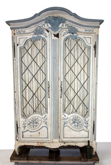 French Provincial painted 2-door armoire