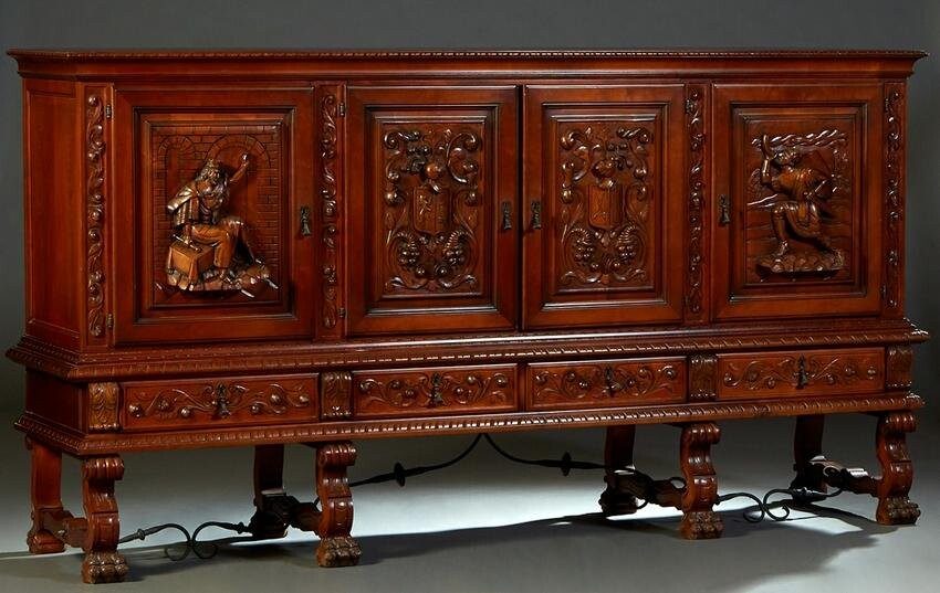 French Renaissance Style Carved Beech Sideboard, 19th