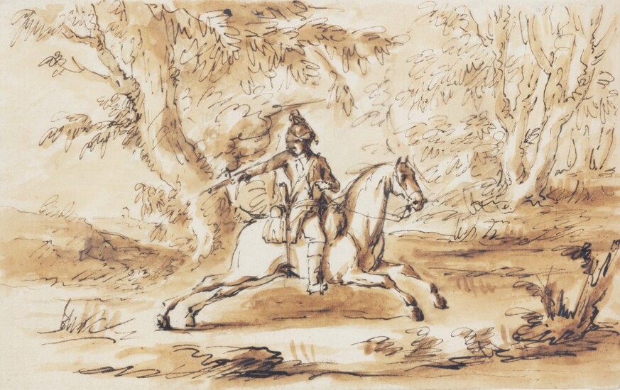 French School, 19th Century, An officer on horseback | Ecole française du XIXe siècle, Officier à cheval