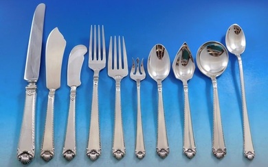 George II Rex by Watson Sterling Silver Flatware Set for 12 Service 123 pieces