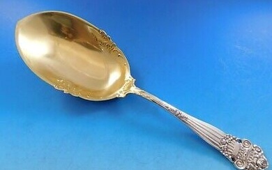 Georgian by Towle Sterling Silver Vegetable Serving Spoon Gold Washed Pointed