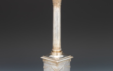 German 800 Silver Column, by M.H. Wilkens & Söhne, 19th Century
