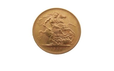 Gold Coin - Elizabeth II sovereign, 1958