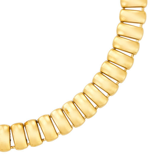 Gold Necklace and Pair of Half-Hoop Earclips