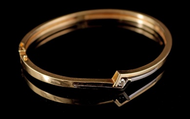 (-), Bicolor gouden armband, 14-krt., bezet met briljant...