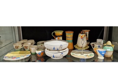 Group of Art Deco ceramics including a Wilkinson Ltd honey g...