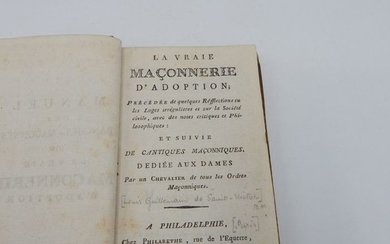 Guillemain de saint Victor - vrijmetselarij Manuel des Franches Maconnes ou les vrai maconnerie D 'Adaption - 1787