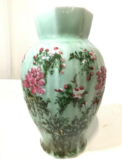 Hand Painted Porcelain Centerpiece Vase
