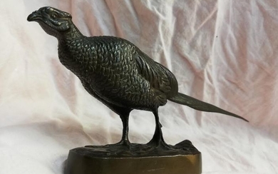Henri Jacquemart (1824 - 1896) - Sculpture, Pheasant hen - Bronze (patinated) - Second half 19th century