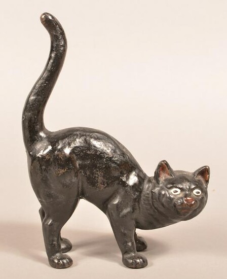 Hubley Cast Iron Arched Back Cat Doorstop.