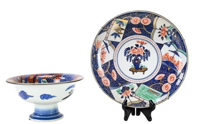 Imari Porcelain Footed Bowl and Platter