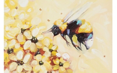 Inga Khanarina Oil Painting of Bee and Flowers