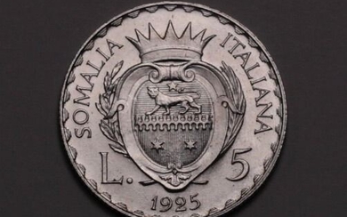 Italian Somaliland. Vittorio Emanuele III di Savoia (1900-1946). 5 Lire 1925