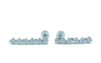 JEWELRY Diamond Earrings 5.4g 18K White Gold 1.07ct Silver