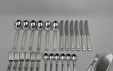 Jugendstilbesteck - Hersteller : WMF (Württembergische Metallwaren Fabrik) - Model : 2500 / Bauhaus - 6 people / 32 parts - silver plating