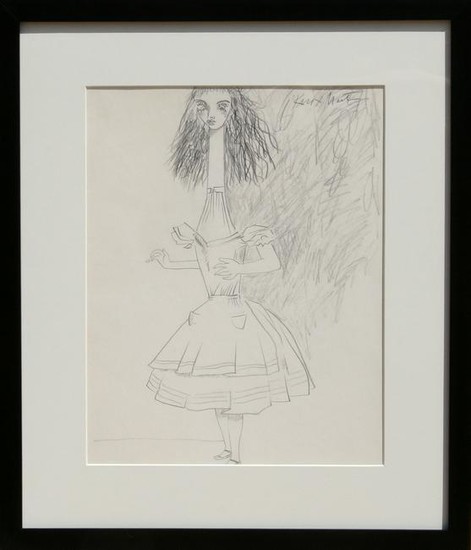 Knox Martin, Alice in Wonderland, Pencil Drawing